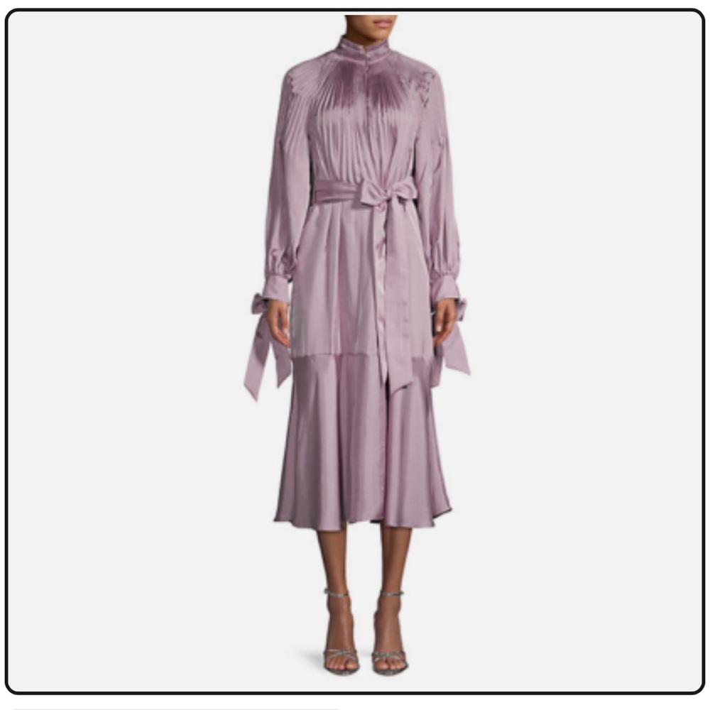 MENDINI TWILL EDWARDIAN DRESS in violet mauve size 12 (but flexible waist)